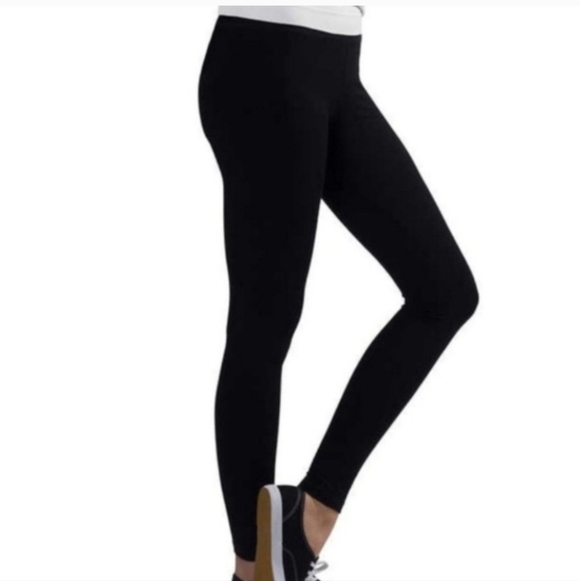 New! Nicole Miller Leggings 2 Pack Size Large Black Stretch Pants Cotton - Picture 3 of 10